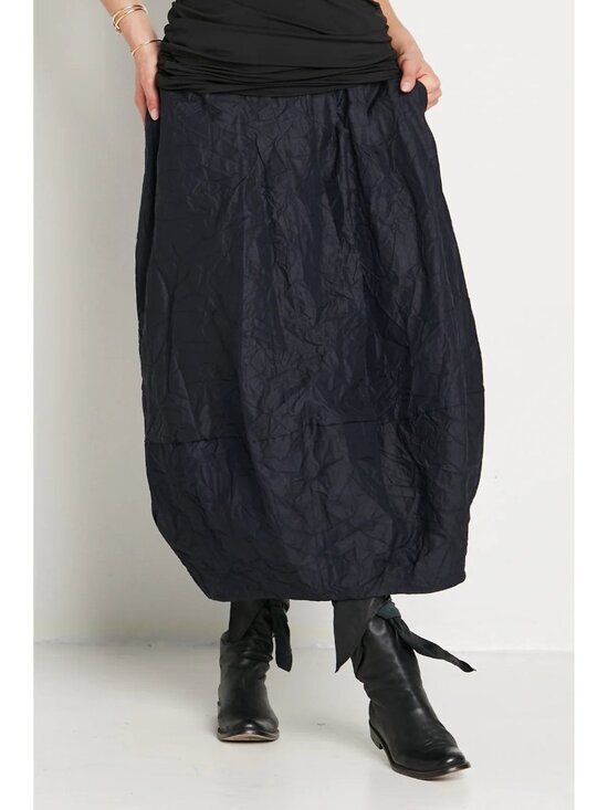 PLANET Crushed Nylon Puff Skirt Navy Size 1 Small - Picture 1 of 6